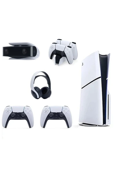 Playstation 5 Slim Standart Edition 1TB+ 2.DualSense +3D Kulaklık + Şarj+Kamera(İthalatçı Garantili)