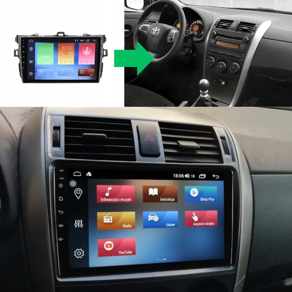 Toyota Corolla - Araç Multimedya Ekran - 4GB 64GB - Küçük - GRİ - 2007 - 2013 - 9 Inch - MYWAY - RED - 5