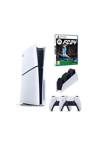 Playstation 5 Slim Cd Edition 2. Dualsense Ps5 Kol Sarj Istasyonu Fifa Fc 24