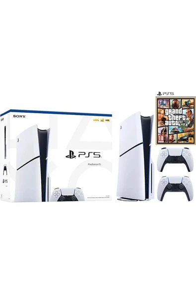 Playstation 5 Slim Standart Edition+ 2.DualSense + GTA 5 (İthalatçı Garantili)