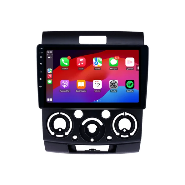 Ford Ranger - Araç Multimedya Ekran - 4GB 64GB - BT - Black - 2007 - 2011 - 9 Inch - MYWAY - 2