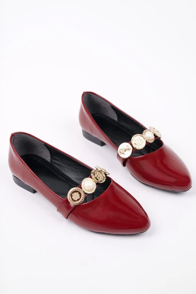 Muggo POENA Broş Detaylı Tek Bantlı Günlük Kadın Babet - 3