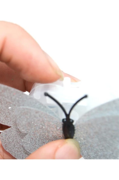 5 Adet Karışık Renk Kelebek Dekor LED Renk Simli Duvar Etiket - 5