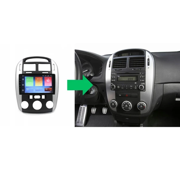 Kia Cerato - Araç Multimedya Ekran - 4GB 64GB - Analog - BLACK/SİLVER - 2006 - 2008 - 9 Inch - MYWAY - Resim 5