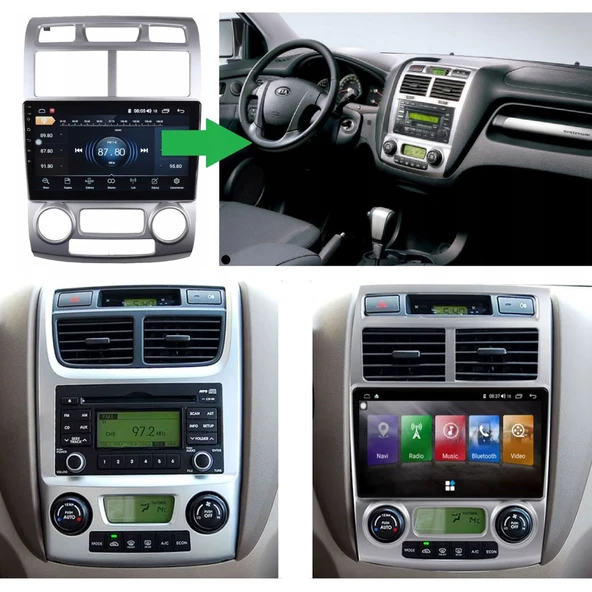 Kia Sportage - Araç Multimedya Ekran - 4GB 64GB - S - Silver - 2005 - 2009 - 9 Inch - MYWAY - 4