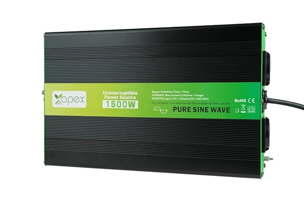 NPS1500-24 Apex 1500W Şarjlı Tam Sinüs İnverter 24V - Resim 5