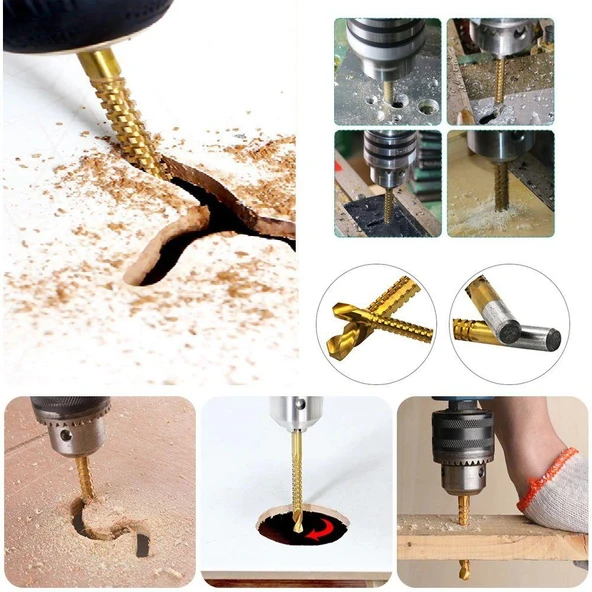 Nalburkent Kademeli Matkap Ucu Metal Ahşap Delme Oyma Seti Takımı 6 Parça - 4