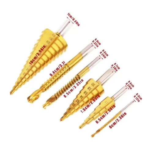 Nalburkent Kademeli Matkap Ucu Metal Ahşap Delme Oyma Seti Takımı 6 Parça