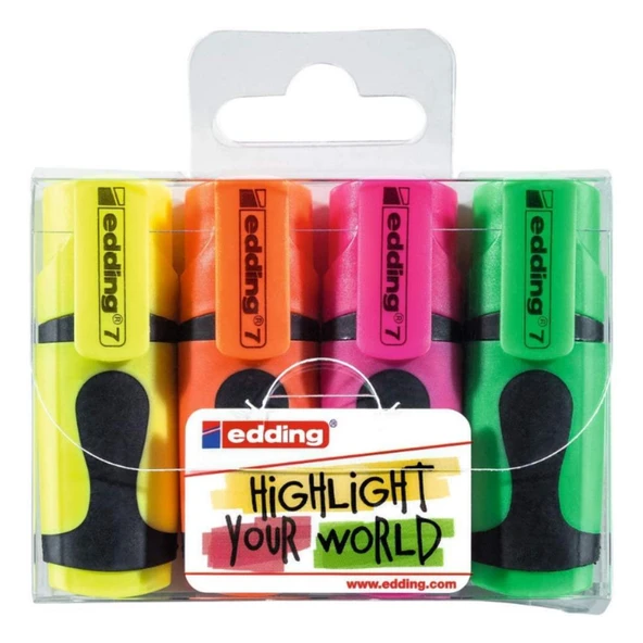 EDDING MINI FOSFORLU KALEM PASTEL 4 LU 12LI KUTU ürün görseli 1