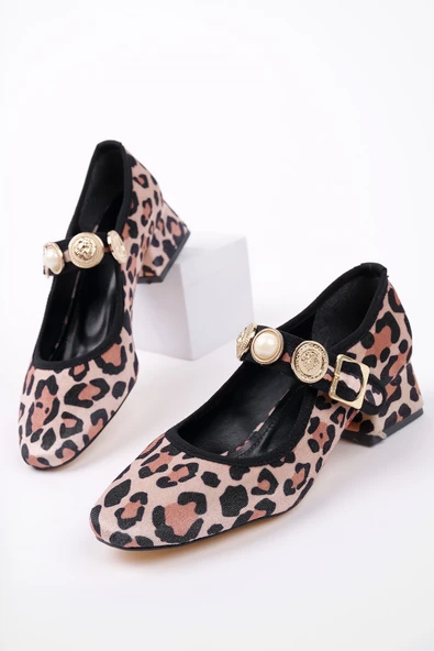 Muggo PREETİ Broş Detaylı Tek Bantlı Günlük Kadın Topuklu Ayakkabı - 6