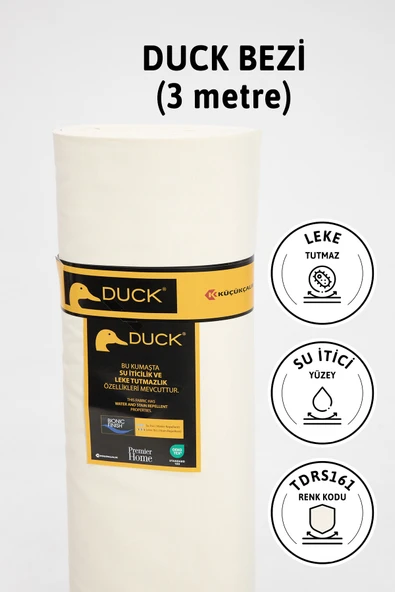 Premier Metrelik Duck Keten Kumaş Su İtici Bez 3 Metre TDRS161 - Krem