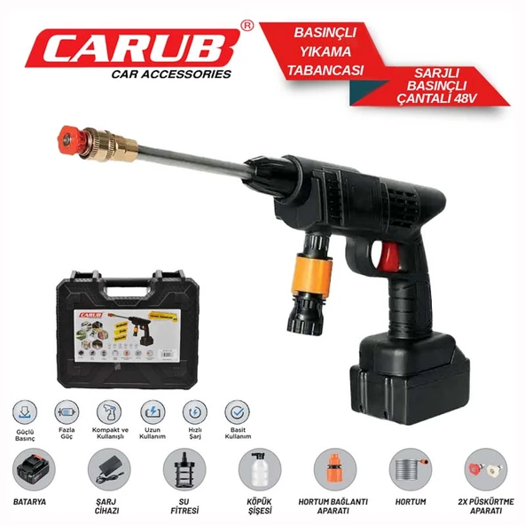 Şarjlı Ve Yüksek Basınçlı Oto Yıkama Ve Sulama Tabancası BR0922536