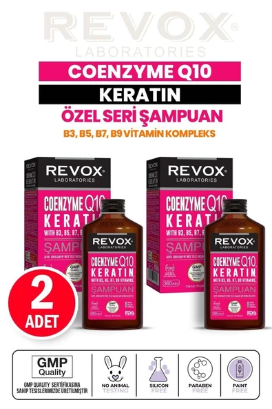 Coenzyme Q10 Keratin Vitamain Kompleks Güçlendirici Yenileyici Derin Besleyici Şampuan 2 Adet