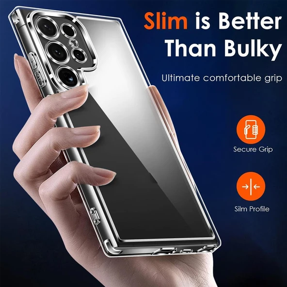 Galaxy S25 Ultra Uyumlu Kılıf Kamera Korumalı Şeffaf Esnek Renksiz Silikon Kapak - 4