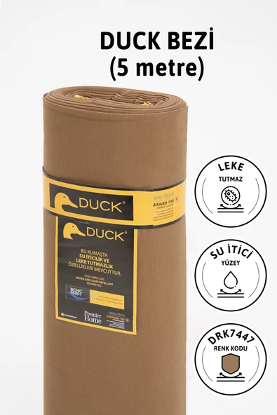 Premier Metrelik Duck Keten Kumaş Su İtici Bez 5 Metre DRK7447 - Kahverengi