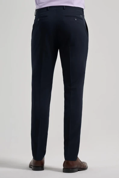 Koyu Lacivert Esnek Yandan Cepli Slim Fit Classic Pantolon 1003250106 - 4