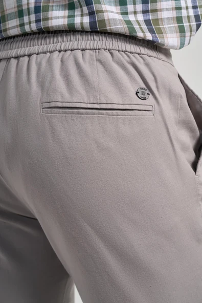 Taş Rengi Pamuklu Yandan Cepli Casual Comfort Fit Jogger Pantolon 1003250110 - Resim 5