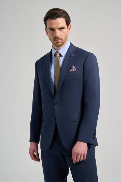 Kendinden Desenli Bez Ayağı Mono Yaka Tam Astar Esnek 4 Drop Comfort Fit Takım Elbise 1001250169 - 3
