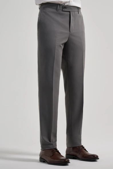 Koyu Antrasit Esnek Yandan Cepli Comfort Fit Classic Pantolon 1003250159 - Resim 3