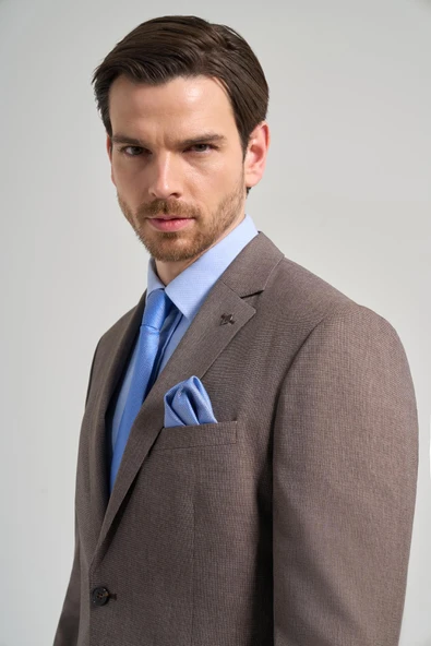 Kendinden Desenli Bez Ayağı Mono Yaka Tam Astar Esnek 6 Drop Slim Fit Takım Elbise 1001250168 - 4