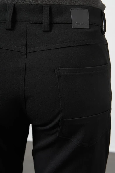 Siyah Esnek 5 Cep Casual Slim Fit 5 Cep Pantolon 1003245161 - 4