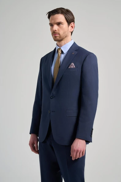 Kendinden Desenli Bez Ayağı Mono Yaka Tam Astar Esnek 4 Drop Comfort Fit Takım Elbise 1001250169 - 2