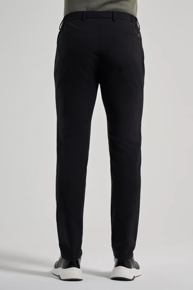 Siyah Esnek Yandan Cepli Casual Slim Fit Jogger Pantolon 1003250118 - Resim 4