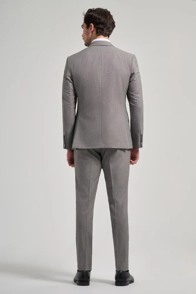 Kendinden Desenli Bez Ayağı Mono Yaka Tam Astar Esnek 6 Drop Slim Fit Takım Elbise 1001250168 - 5