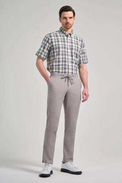 Taş Rengi Pamuklu Yandan Cepli Casual Comfort Fit Jogger Pantolon 1003250110 - Resim 2