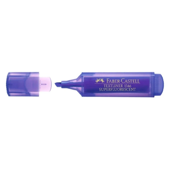 Faber Castell Fosforlu Kalem 1546 Şeffaf Gövde Mor 5030154636000