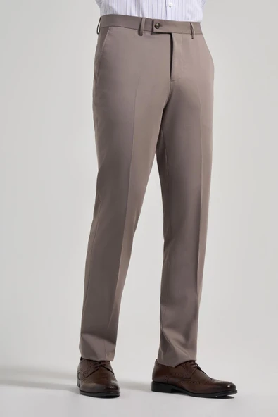 Kahverengi Esnek Yandan Cepli Comfort Fit Classic Pantolon 1003250159 - 3