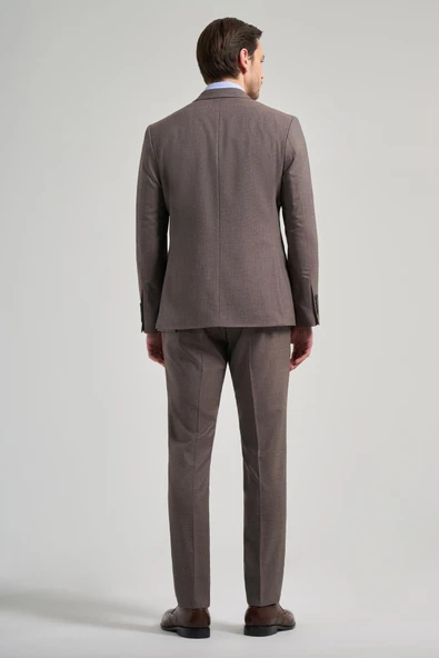 Kendinden Desenli Bez Ayağı Mono Yaka Tam Astar Esnek 6 Drop Slim Fit Takım Elbise 1001250168 - 5