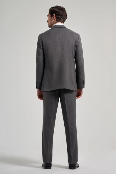 Kendinden Desenli Bez Ayağı Mono Yaka Tam Astar Esnek 4 Drop Comfort Fit Takım Elbise 1001250169 - Resim 5