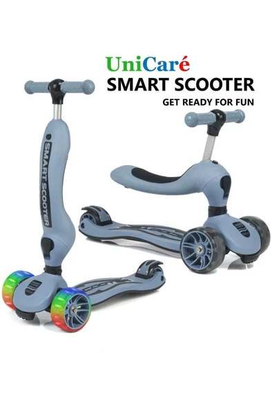 Smart Oturaklı Çocuk Scooter 3 Tekerlekli Işıklı Ledli Scooter Yükseklik Ayarlı 1-5 Yaş - 5