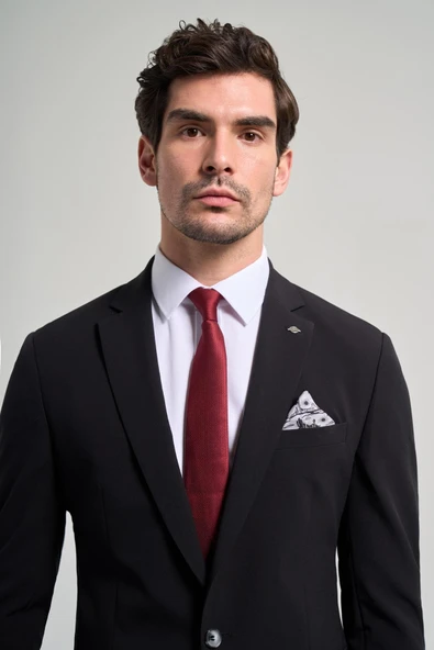 Düz Gabardin Mono Yaka Tam Astar Beli Lastikli Esnek 6 Drop Slim Fit Takım Elbise 1001250155 - 4