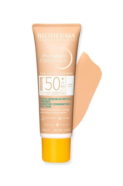 Bioderma Photoderm Cover Touch SPF50+ Light 40ml | Renkli Güneş Koruyucu