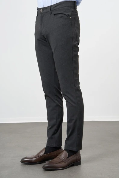 Koyu Antrasit Esnek 5 Cep Casual Slim Fit 5 Cep Pantolon 1003245161 - 2