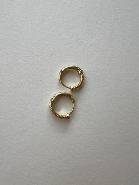 14K ÇİVİ MODEL KÜPE - Resim 2