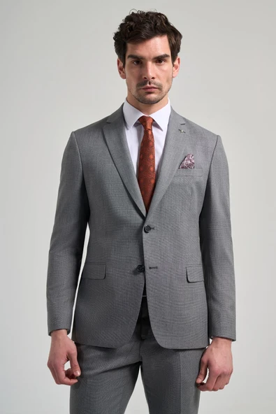 Kendinden Desenli Bez Ayağı Mono Yaka Tam Astar Esnek 6 Drop Slim Fit Takım Elbise 1001250168 ürün görseli