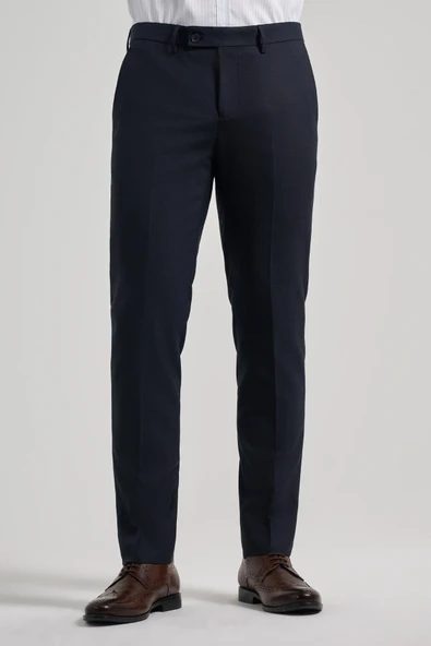 Siyah Esnek Yandan Cepli Slim Fit Classic Pantolon 1003245909