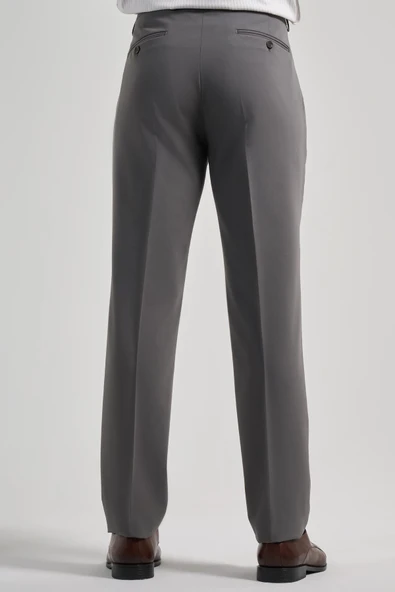 Koyu Antrasit Esnek Yandan Cepli Comfort Fit Classic Pantolon 1003250159 - Resim 4