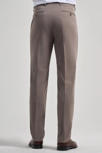 Kahverengi Esnek Yandan Cepli Comfort Fit Classic Pantolon 1003250159 - 4