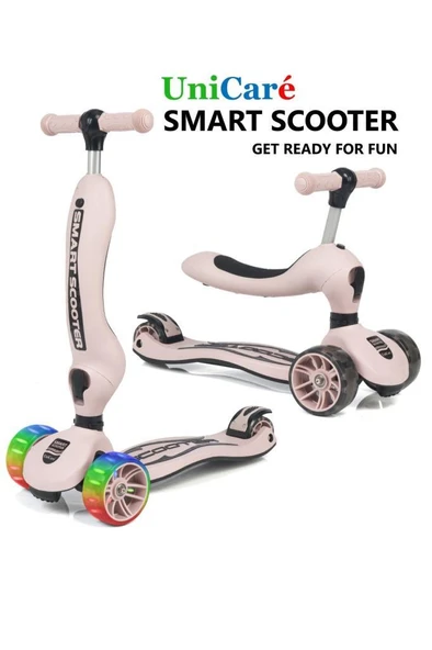 Smart Oturaklı Çocuk Scooter 3 Tekerlekli Işıklı Ledli Scooter Yükseklik Ayarlı 1-5 Yaş - 6