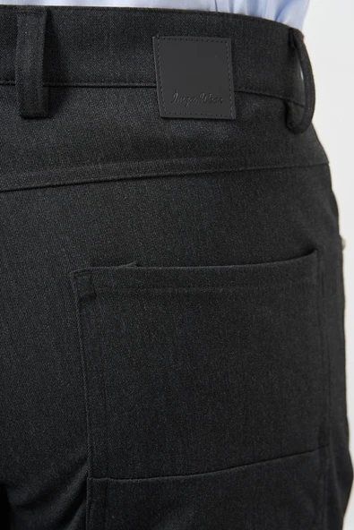 Koyu Antrasit Esnek 5 Cep Casual Slim Fit 5 Cep Pantolon 1003245161 - 4