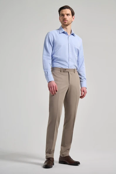 Koyu Vizon Esnek Yandan Cepli Comfort Fit Classic Pantolon 1003250159 - Resim 2