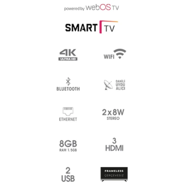 Weston 55WS3205 55" 140 Ekran 4K Ultra HD WebOS LED TV - 8