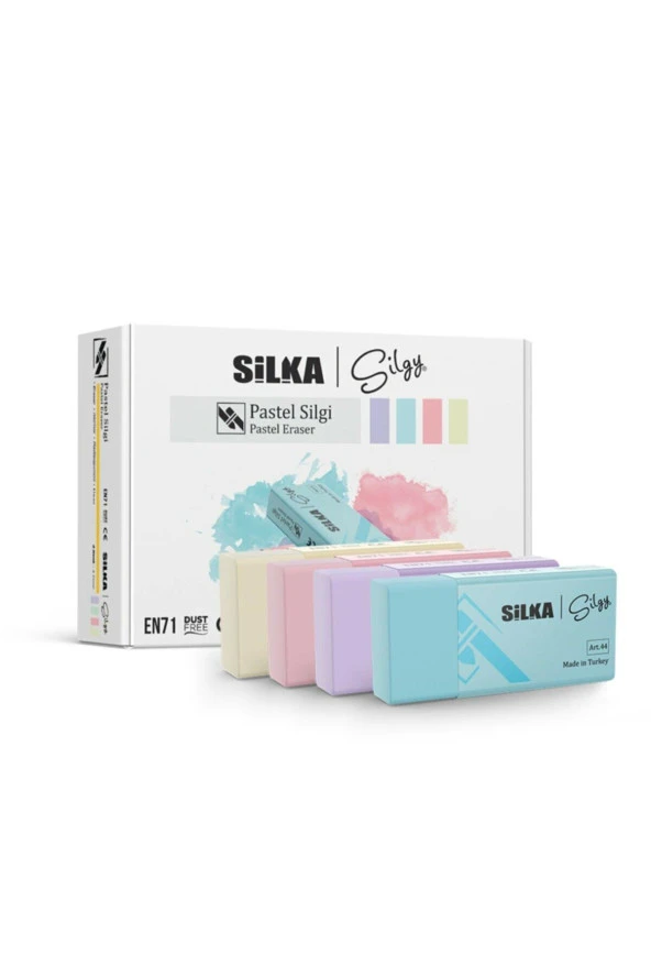 Silka Silgi Pastel 4 Renk Öğrenci Silgisi (24 Lü Paket)