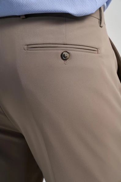 Koyu Vizon Esnek Yandan Cepli Comfort Fit Classic Pantolon 1003250159 - Resim 5