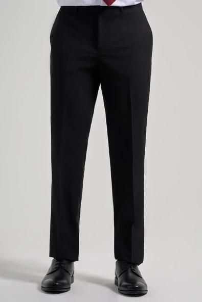 Siyah Esnek Yandan Cepli Comfort Fit Classic Pantolon 1003250159 ürün görseli
