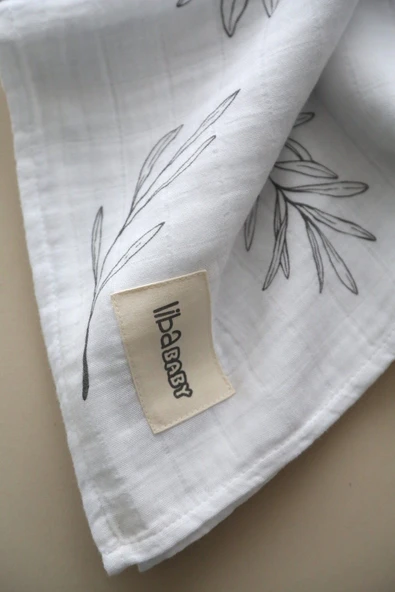 LİBABABY Müslin Yaprak- OEKO-TEX Sertifikalı %100 Pamuk 2 Katlı 110x115 cm  Bebek Müslin Battaniye & Örtü - 2